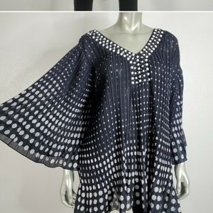 Woman Within Top Size 26/28 Polka Dot Flare Sleeve